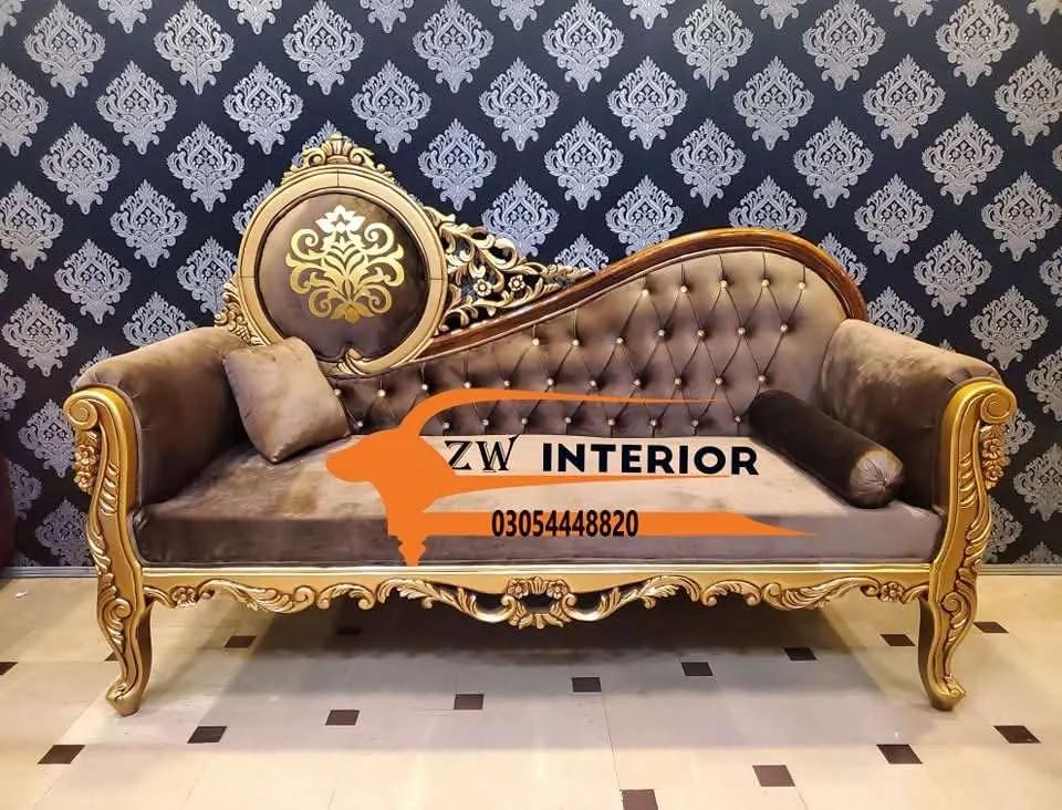 Modern 3 seater wooden Diwan sofa  