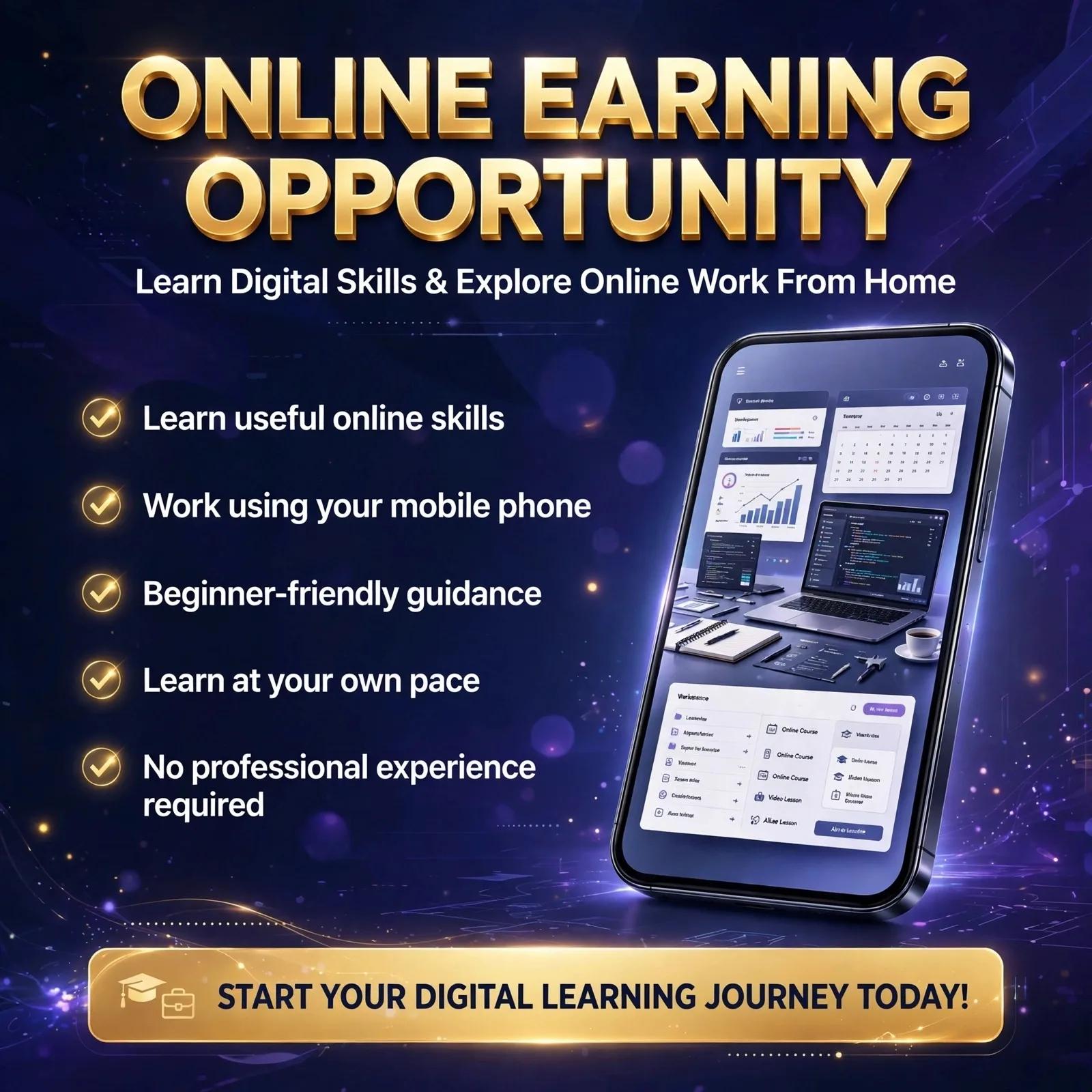 Online Earning Opportunity - Learn Digital Skills & Work From Home Course — Islamabad